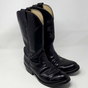 Durango Cowboy Boots Leather Size 7.5 EE  Black Men's